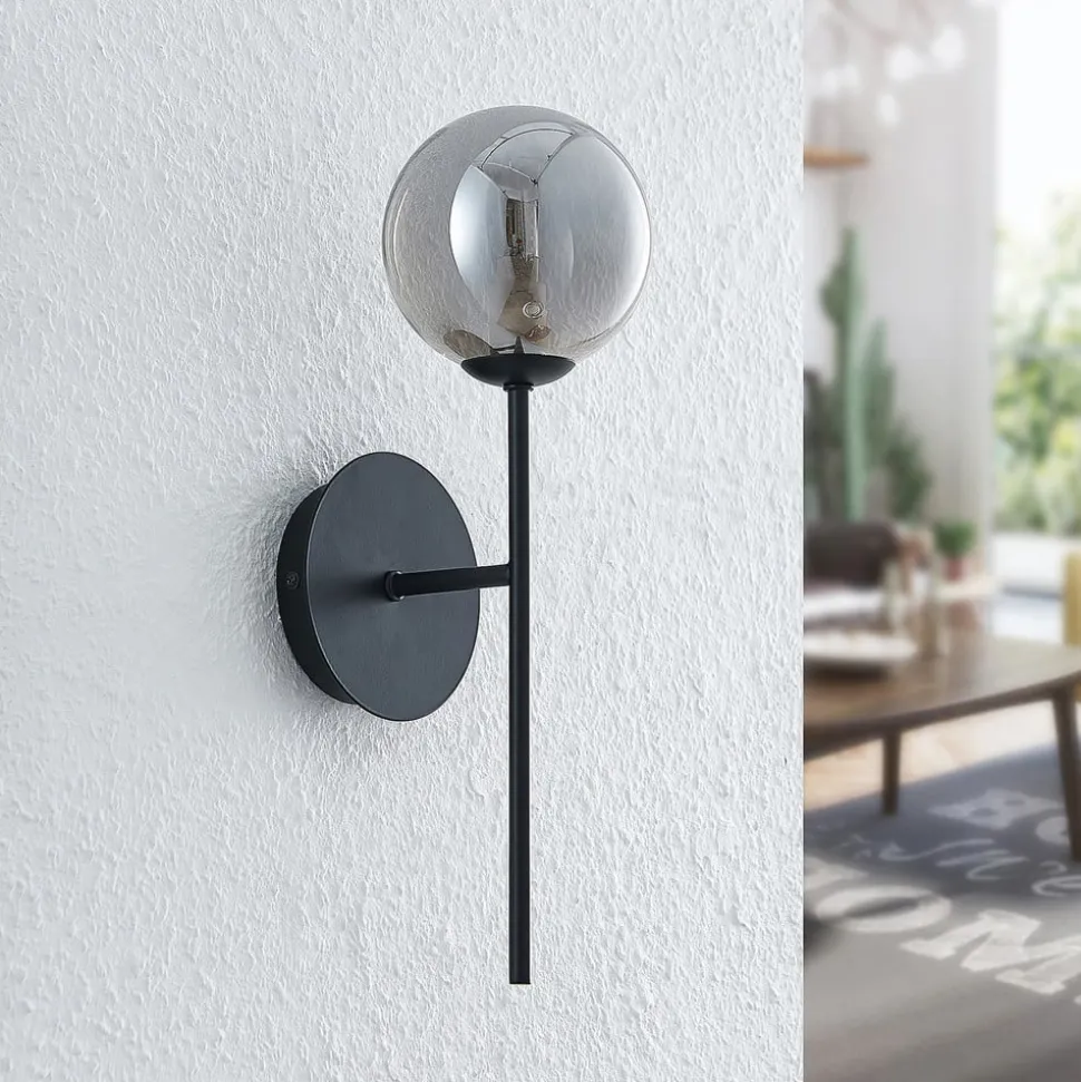 Lucande Wynona vegglampe, 1 lyskilde, svart