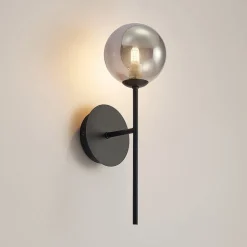 Lucande Wynona vegglampe, 1 lyskilde, svart