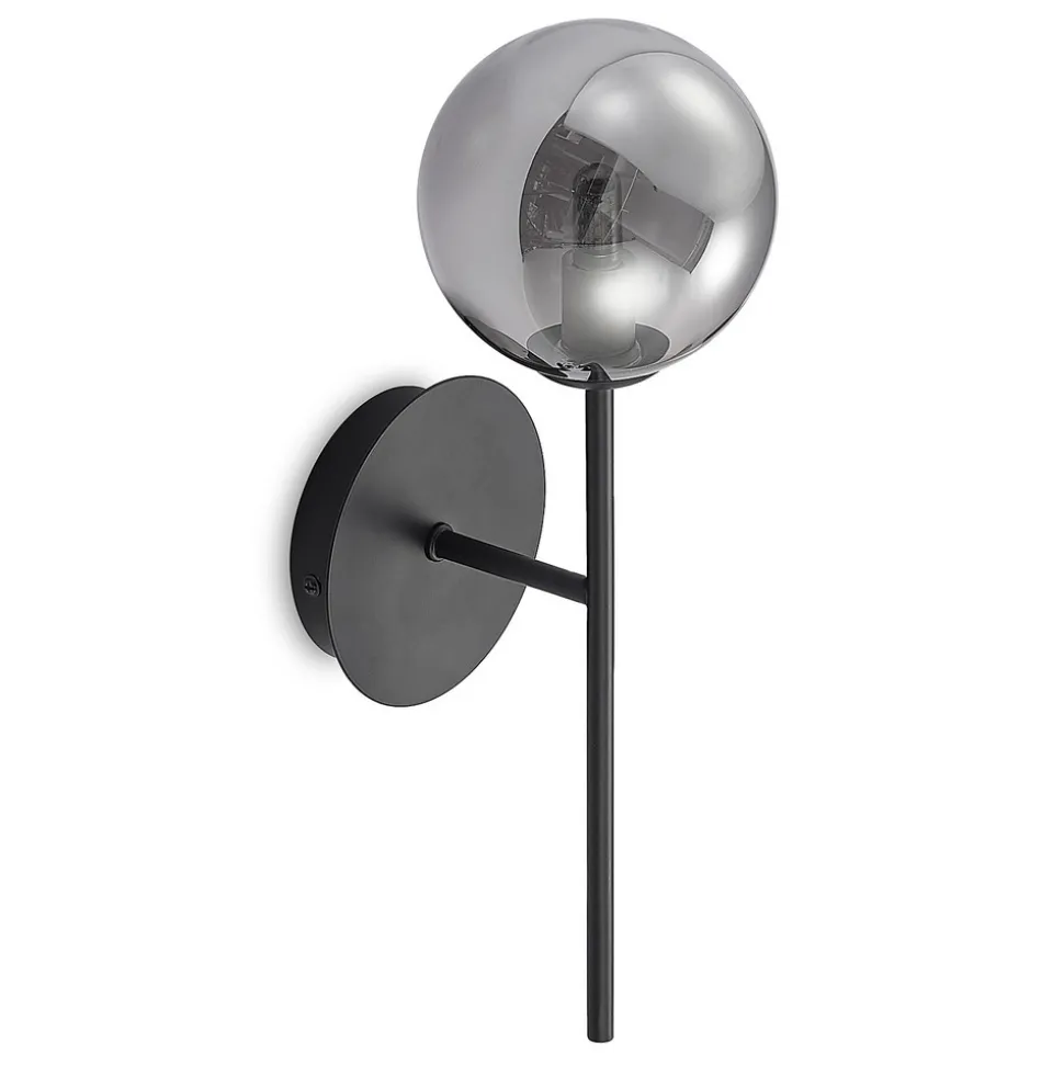 Lucande Wynona vegglampe, 1 lyskilde, svart