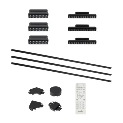 Lumaro skinnesystem, sporveksler, 6 lyskilder, svart, 48V, dimbar