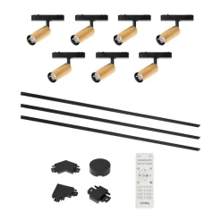 Lumaro skinnesystem, spot, 7 lyskilder, gull, Ø4cm,48V,dimbar