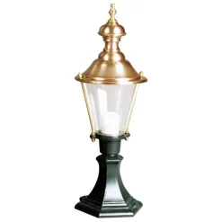 Luuk sokkellampe, grønn/kobber, høyde 56 cm