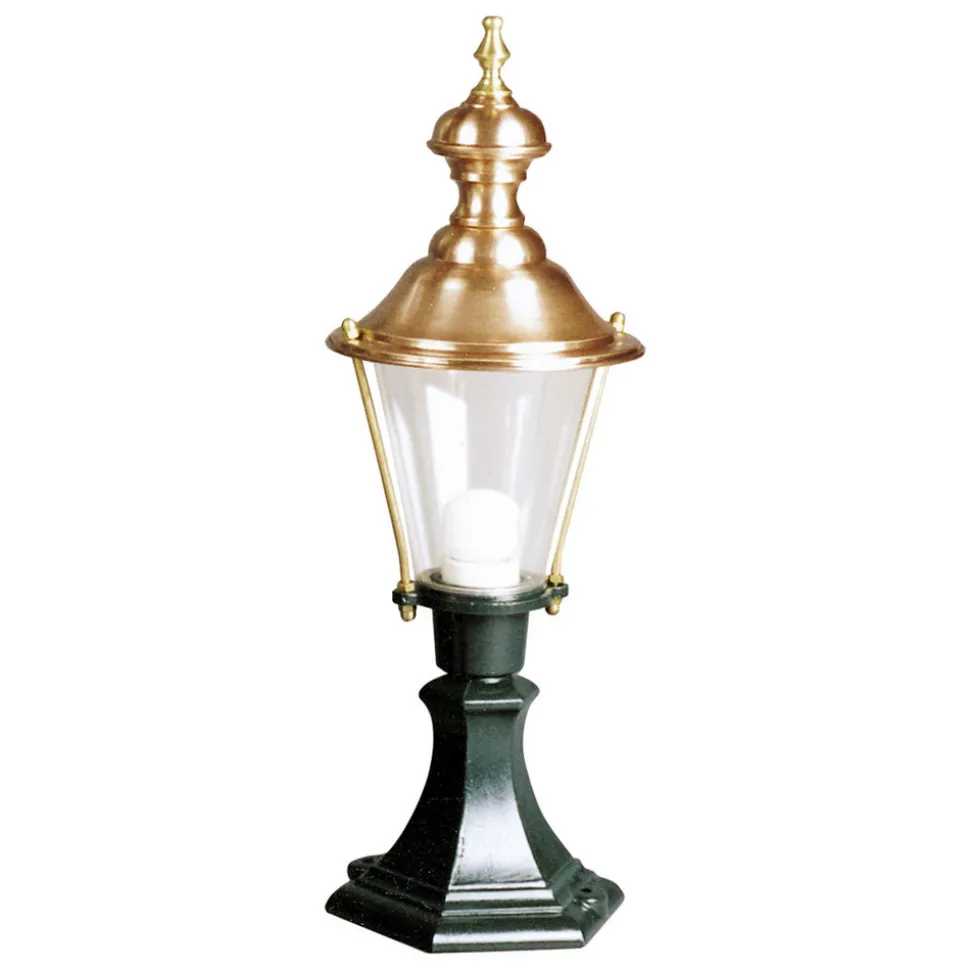 Luuk sokkellampe, grønn/kobber, høyde 56 cm