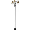 3-lys stolpelampe Toscane, svart
