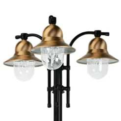 3-lys stolpelampe Toscane, svart