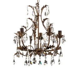 Lysekrone Botte i metall med 5 lyskilder, bronse