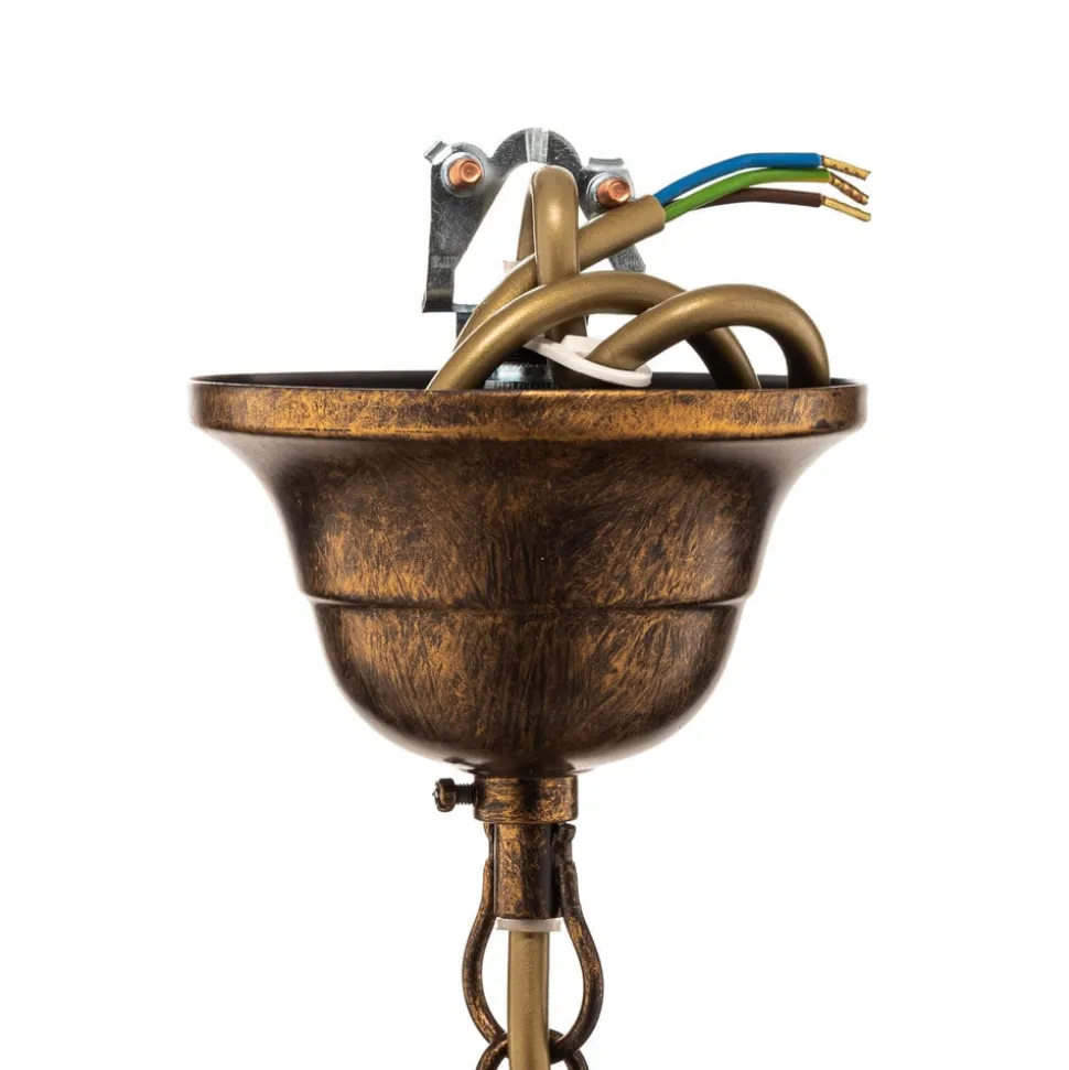 Lysekrone Botte i metall med 5 lyskilder, bronse