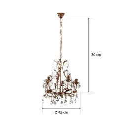 Lysekrone Botte i metall med 5 lyskilder, bronse