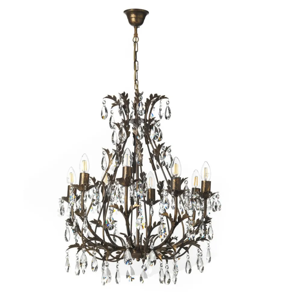 Lysekrone Botte i metall med 8 lyskilder, bronse