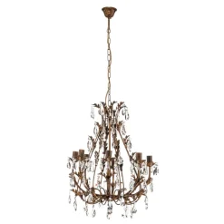 Lysekrone Botte i metall med 8 lyskilder, bronse