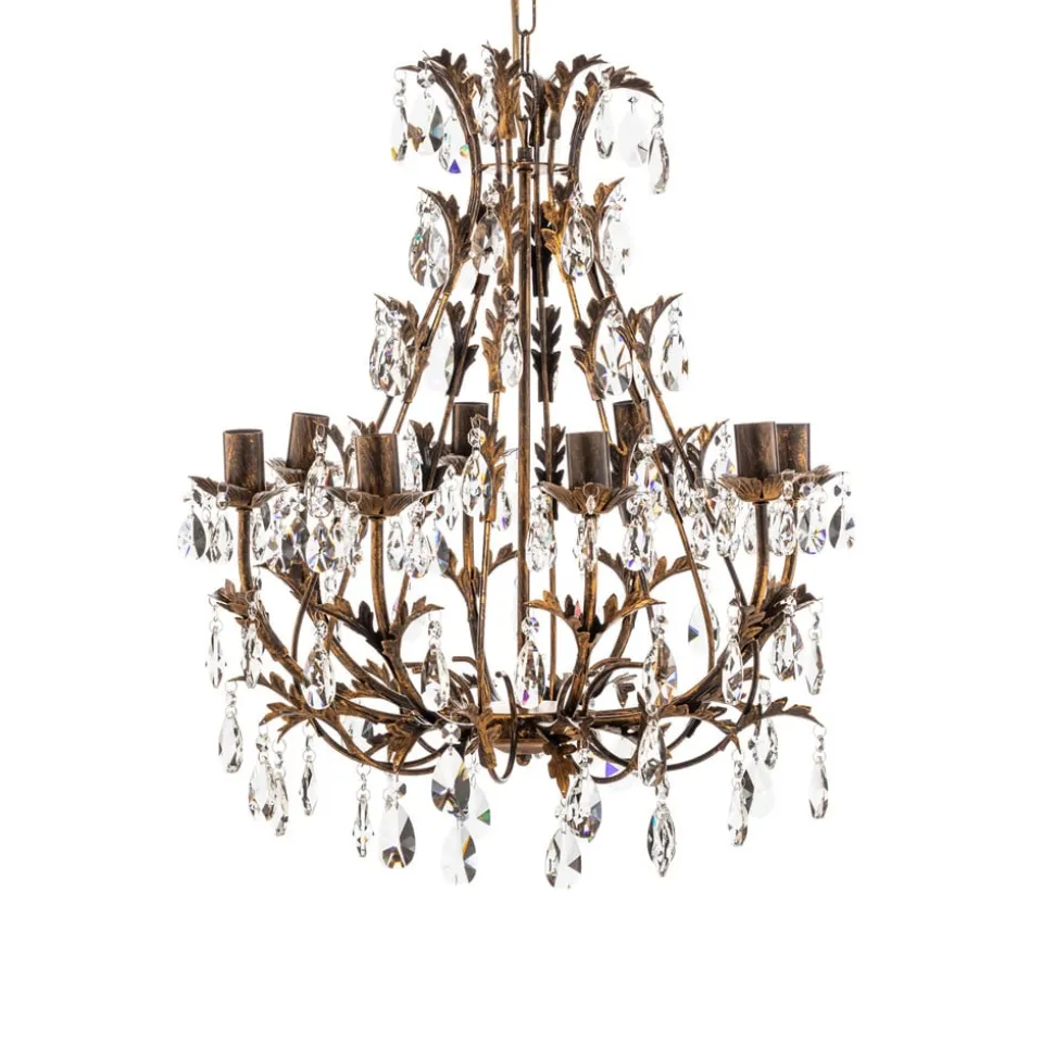 Lysekrone Botte i metall med 8 lyskilder, bronse