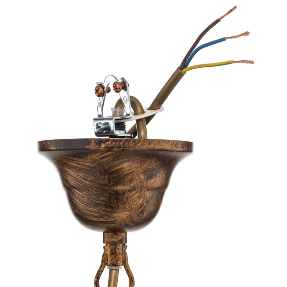 Lysekrone Botte i metall med 8 lyskilder, bronse