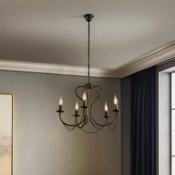 Lysekrone Candela, svart, 5 lyskilder