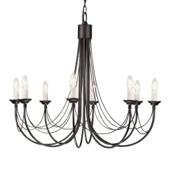 Lysekrone Carisbrooke, svart, 8 lyskilder
