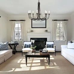 Lysekrone Carisbrooke, svart, 8 lyskilder