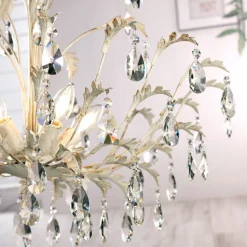 Lysekrone Cesta, 5 lyskilder med krystaller