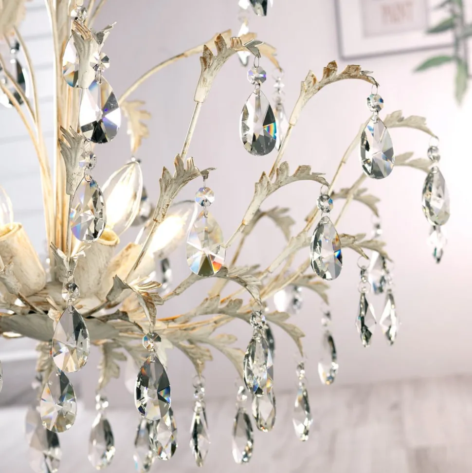 Lysekrone Cesta, 5 lyskilder med krystaller