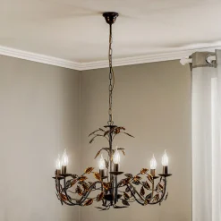 Lysekrone Collana metall med 6 lyskilder, bronse