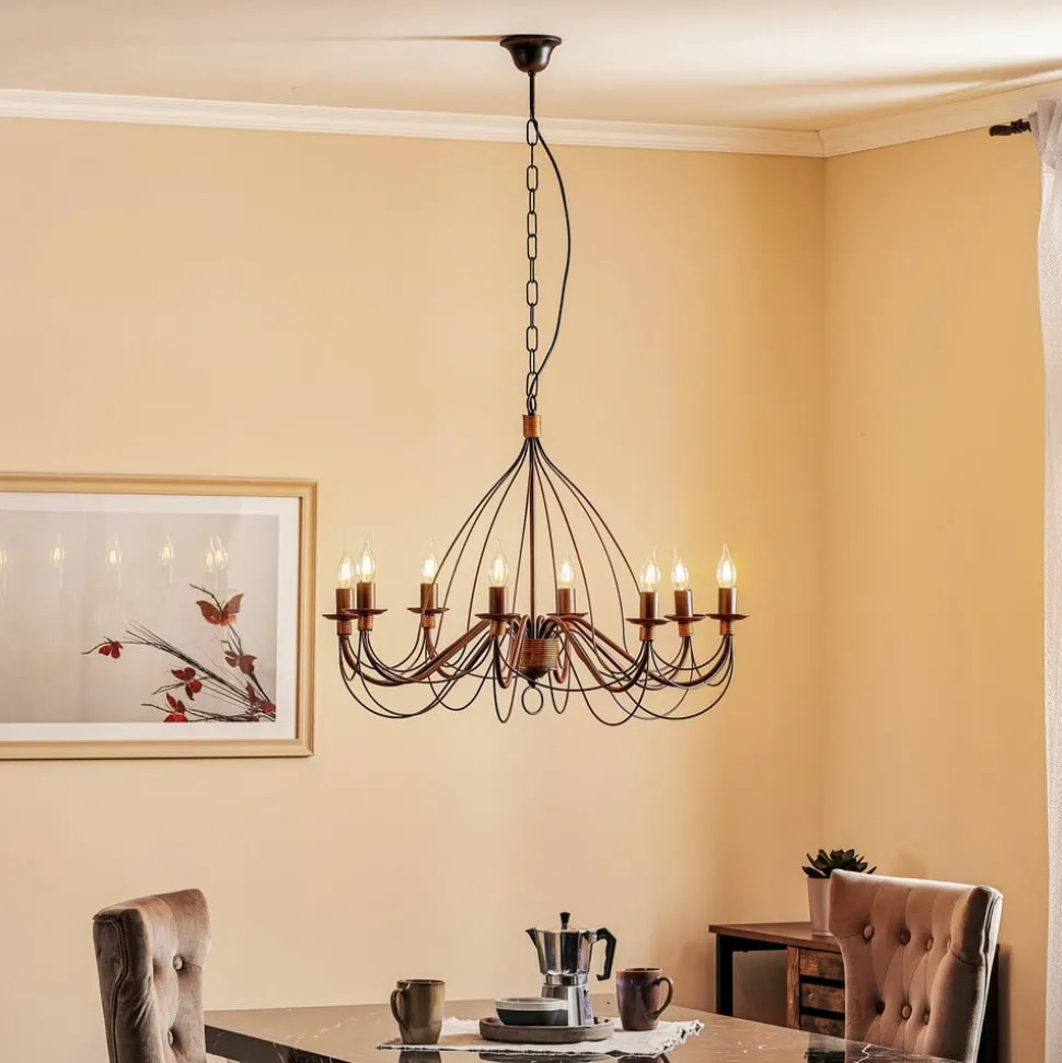 Lysekrone Fiamma Marrone 8 lyskilder uten skjerm