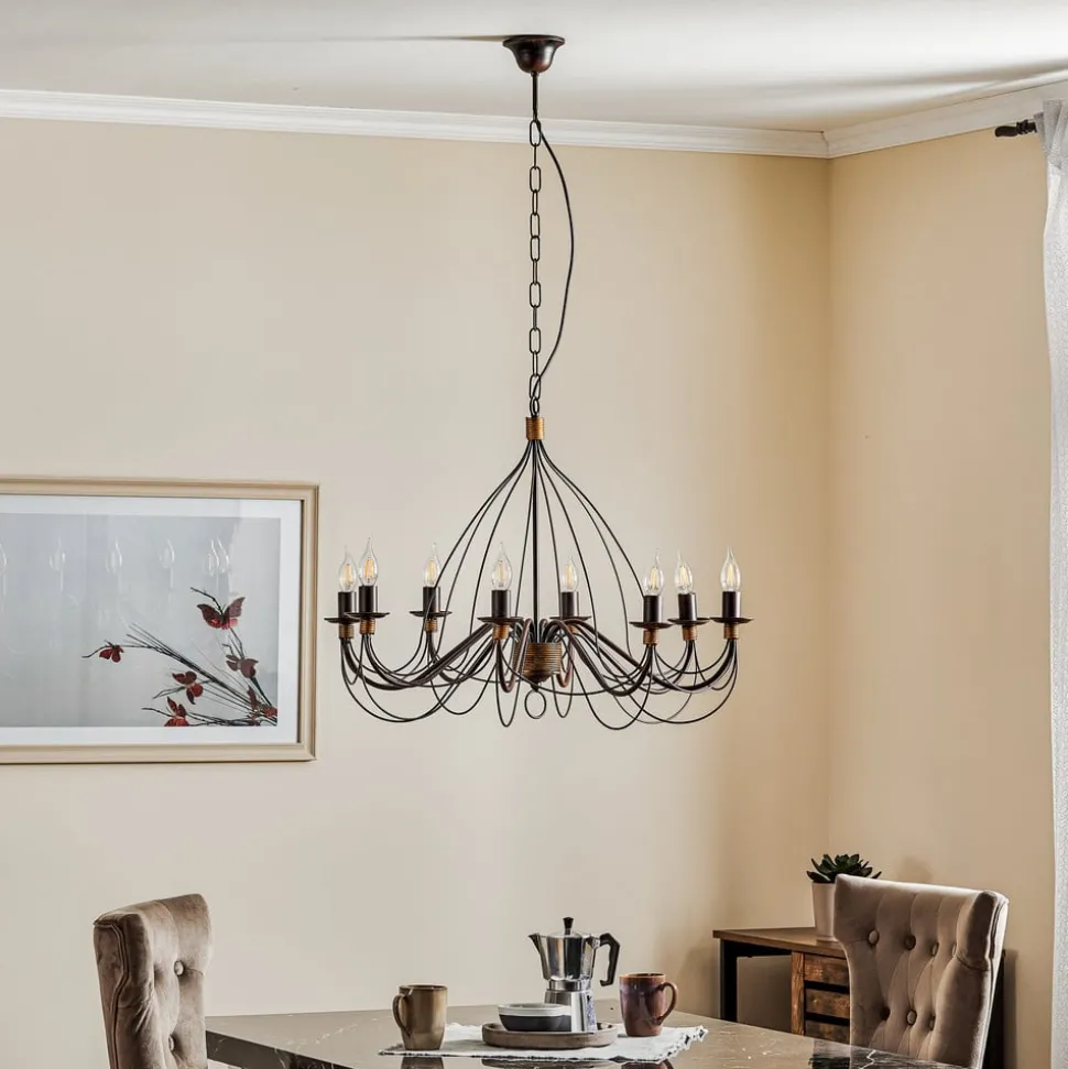 Lysekrone Fiamma Marrone 8 lyskilder uten skjerm