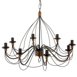 Lysekrone Fiamma Marrone 8 lyskilder uten skjerm