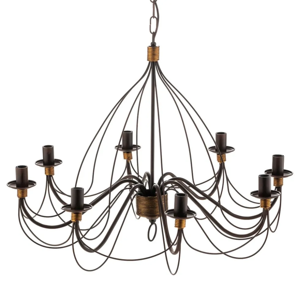 Lysekrone Fiamma Marrone 8 lyskilder uten skjerm