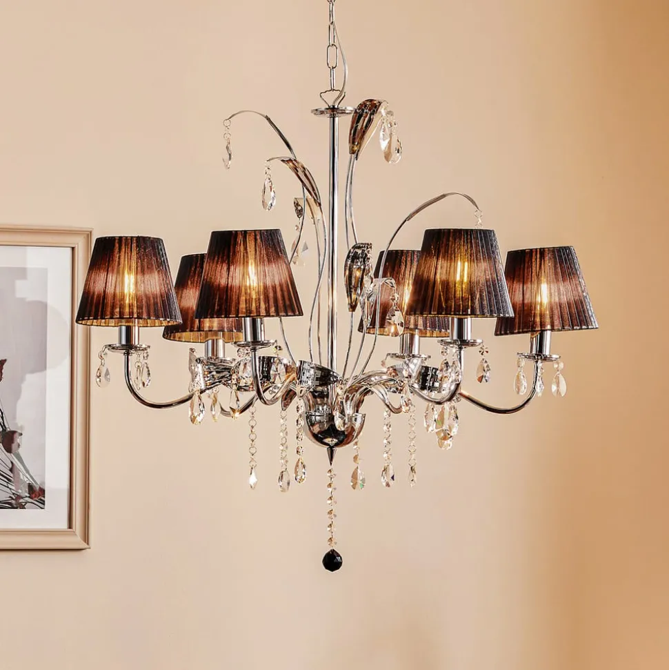 Lysekrone Jacqueline, 6 lyskilder, svart