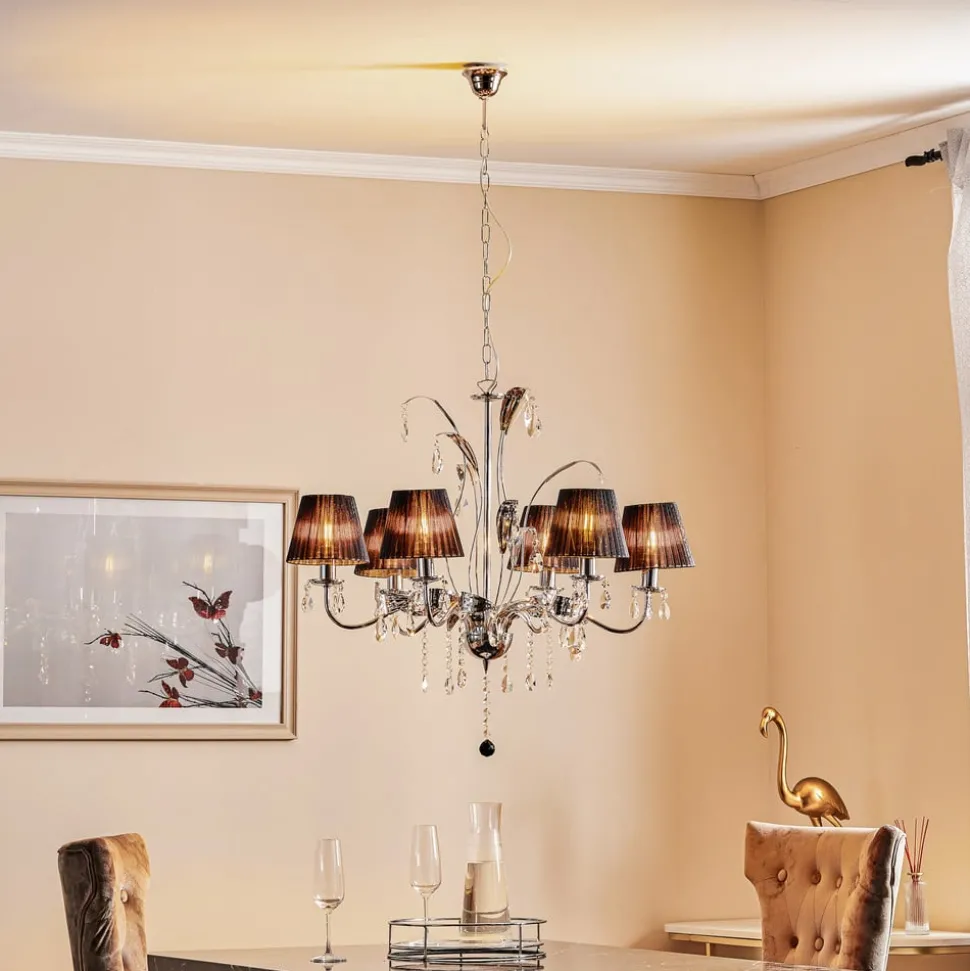 Lysekrone Jacqueline, 6 lyskilder, svart