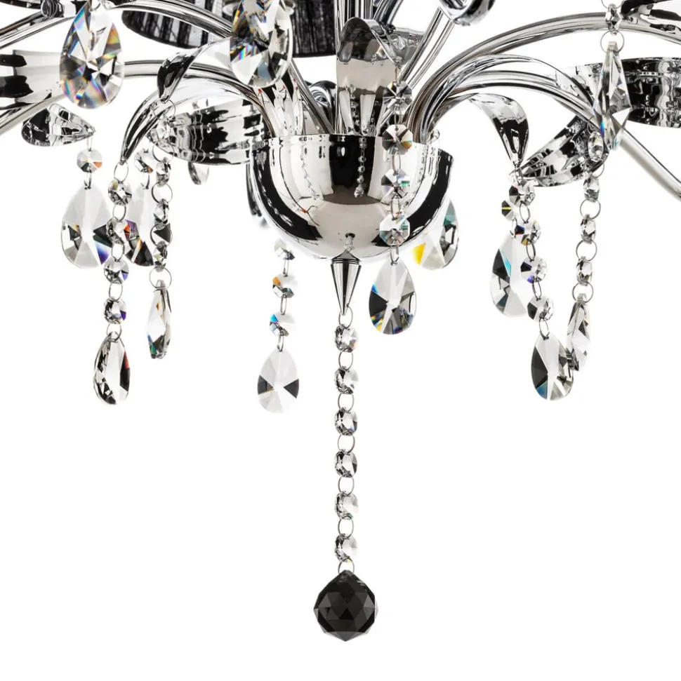 Lysekrone Jacqueline, 6 lyskilder, svart