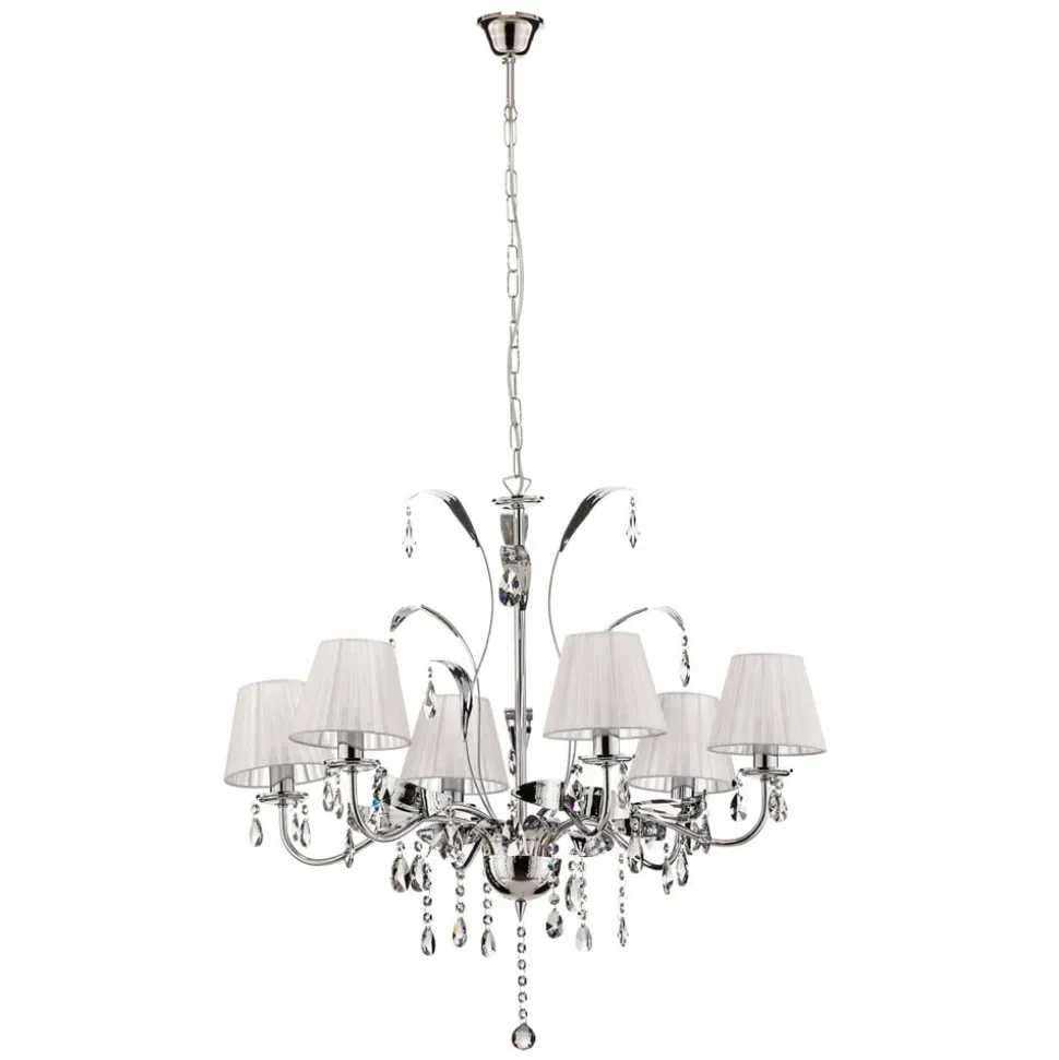 Lysekrone Jacqueline, 6 lyskilder, hvit