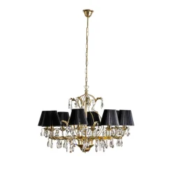 Lysekrone Karen 8 lyskilder gull/svart