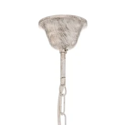 Lysekrone Kate, 5 lyskilder, hvit, rosa krystaller