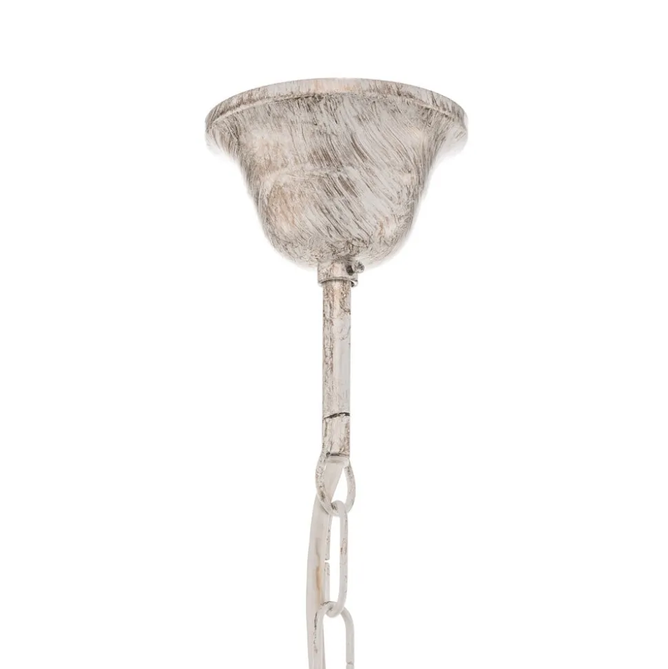 Lysekrone Kate, 5 lyskilder, hvit, rosa krystaller