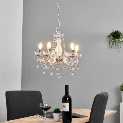 Lysekrone Marie Therese, krom, 5 lyskilder