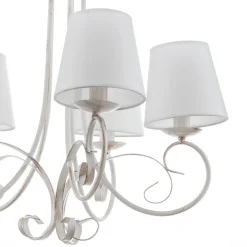 Lysekrone Pompei, med skjerm, hvit antikk