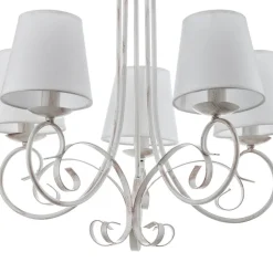 Lysekrone Pompei, med skjerm, hvit antikk