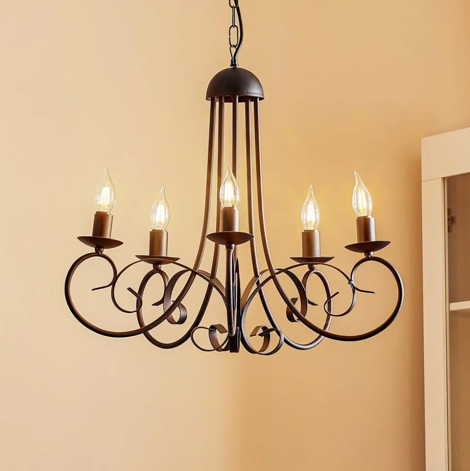 Lysekrone Pompei, uten skjerm, svart