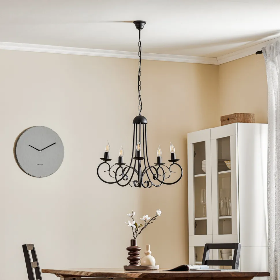 Lysekrone Pompei, uten skjerm, svart