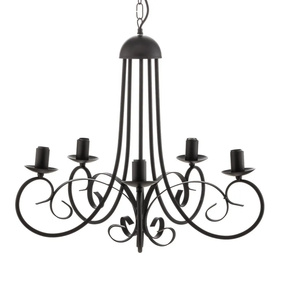 Lysekrone Pompei, uten skjerm, svart