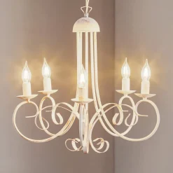 Lysekrone Pompei, uten skjerm, hvit antikk