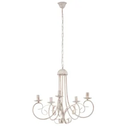 Lysekrone Pompei, uten skjerm, hvit antikk