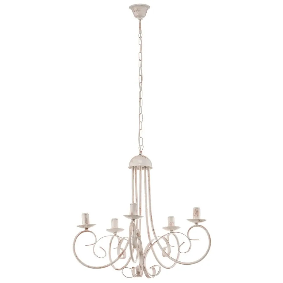 Lysekrone Pompei, uten skjerm, hvit antikk