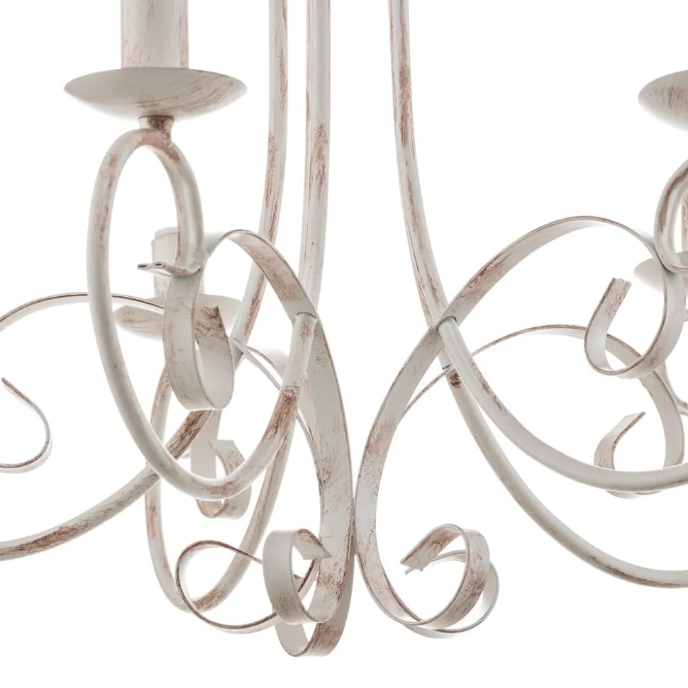 Lysekrone Pompei, uten skjerm, hvit antikk