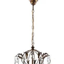 Lysekrone Teresa, 12 lyskilder, bronsefarget, krystall