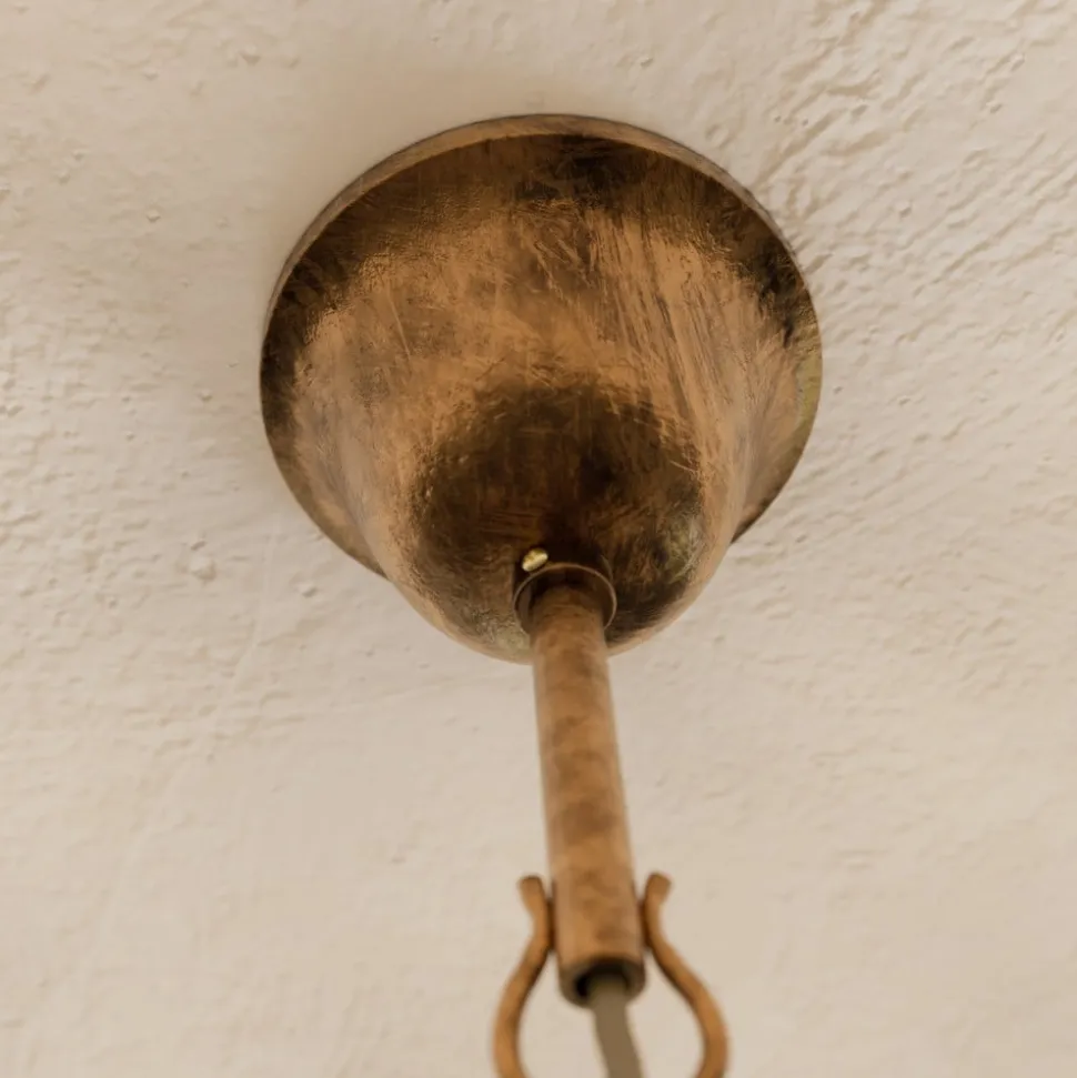 Lysekrone Teresa, bronse, krystall, Ø 70 cm, 8 lys