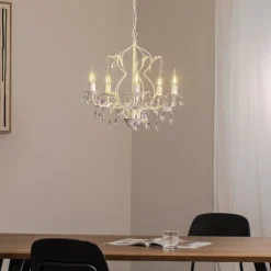 Lysekrone Teresa, elfenbein 5 lyskilder