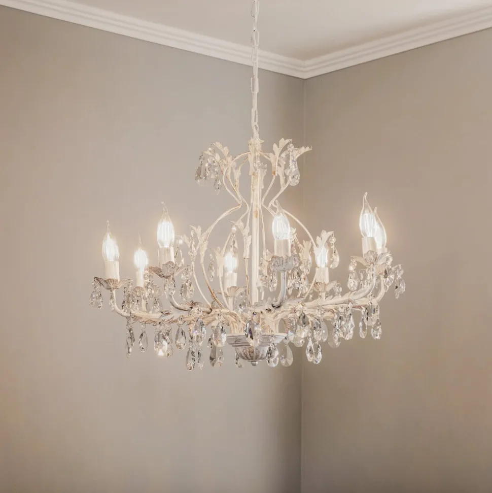 Lysekrone Teresa, elfenben 8 lyskilder