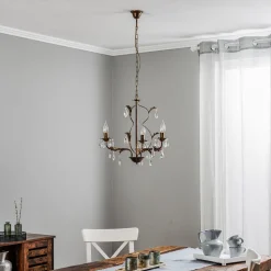 Lysekrone Teresa med krystaller, 3 lyskilder