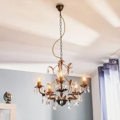 Lysekrone Teresa med krystaller, 5 lyskilder