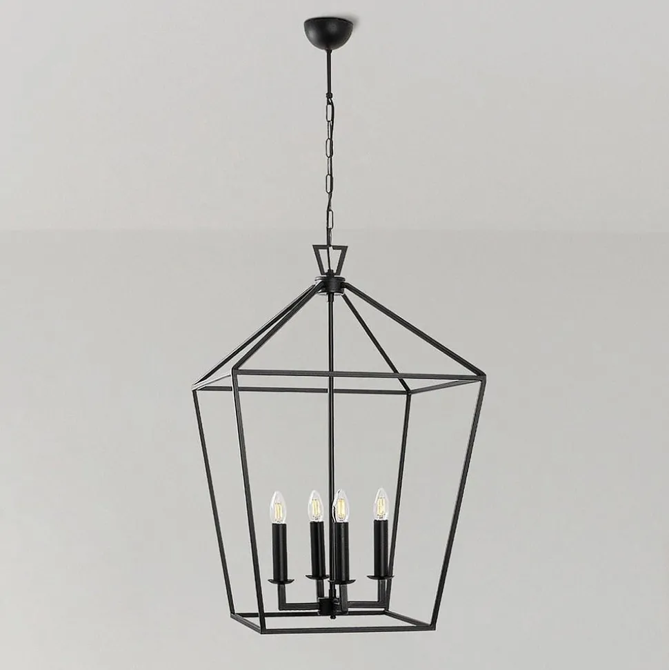 Lysekrone Till 13251, svart, metall, 4 lyskilder